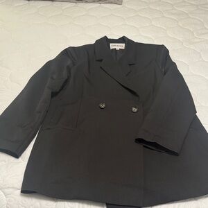 Steve Madden Double-Breasted Black Blazer Sz L